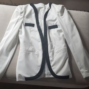 White blazer with Black trim